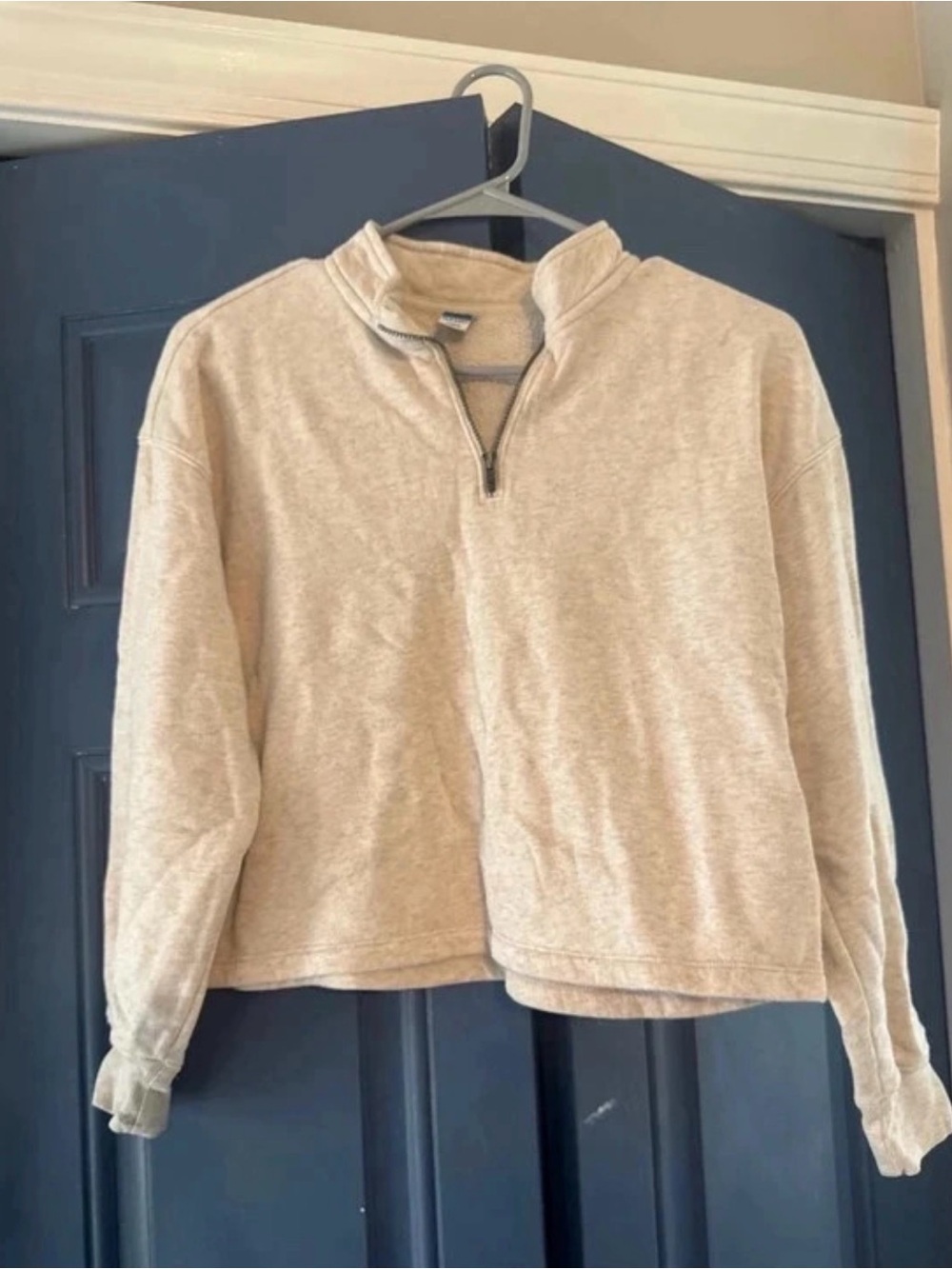 Old Navy Big Kids Quarter-Zip Pullover Sweater in Light Beige